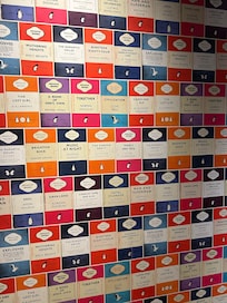Wallpaper near the lifts.