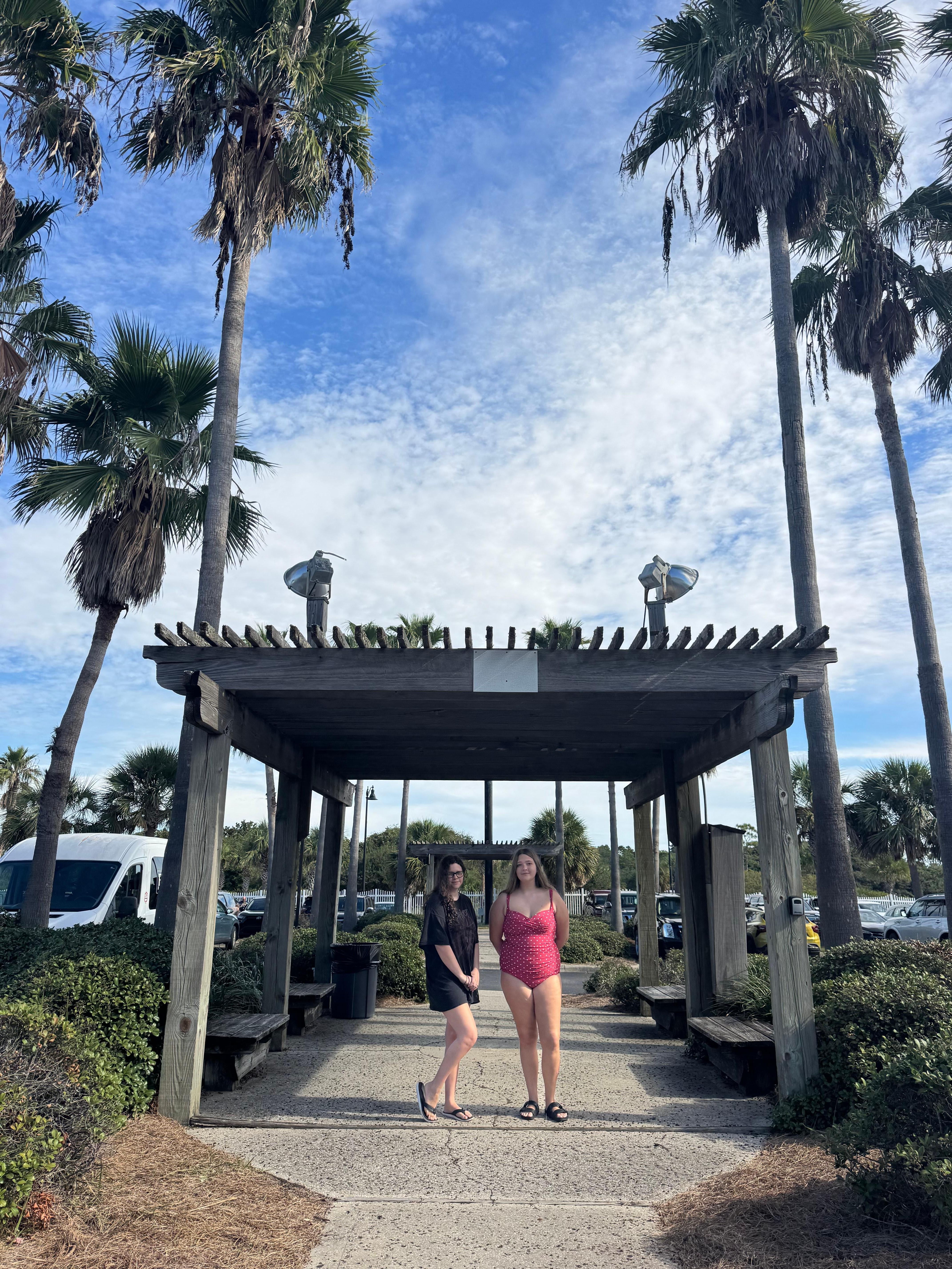 In front of the hotel