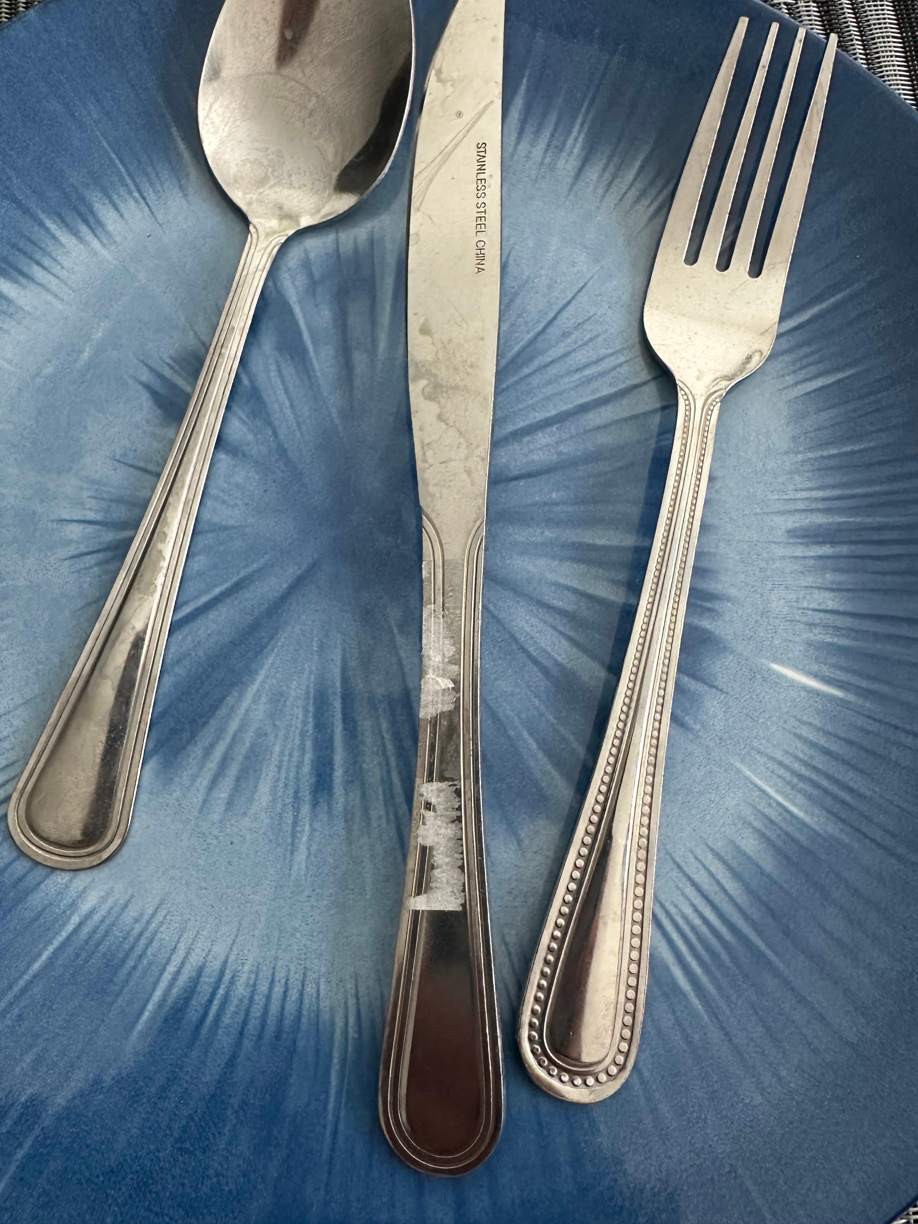 They had the table set - with these disgusting utensils