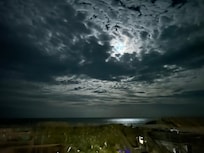 Night time view from roof top deck