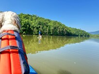 Kayaking and paddle boarding on the lake