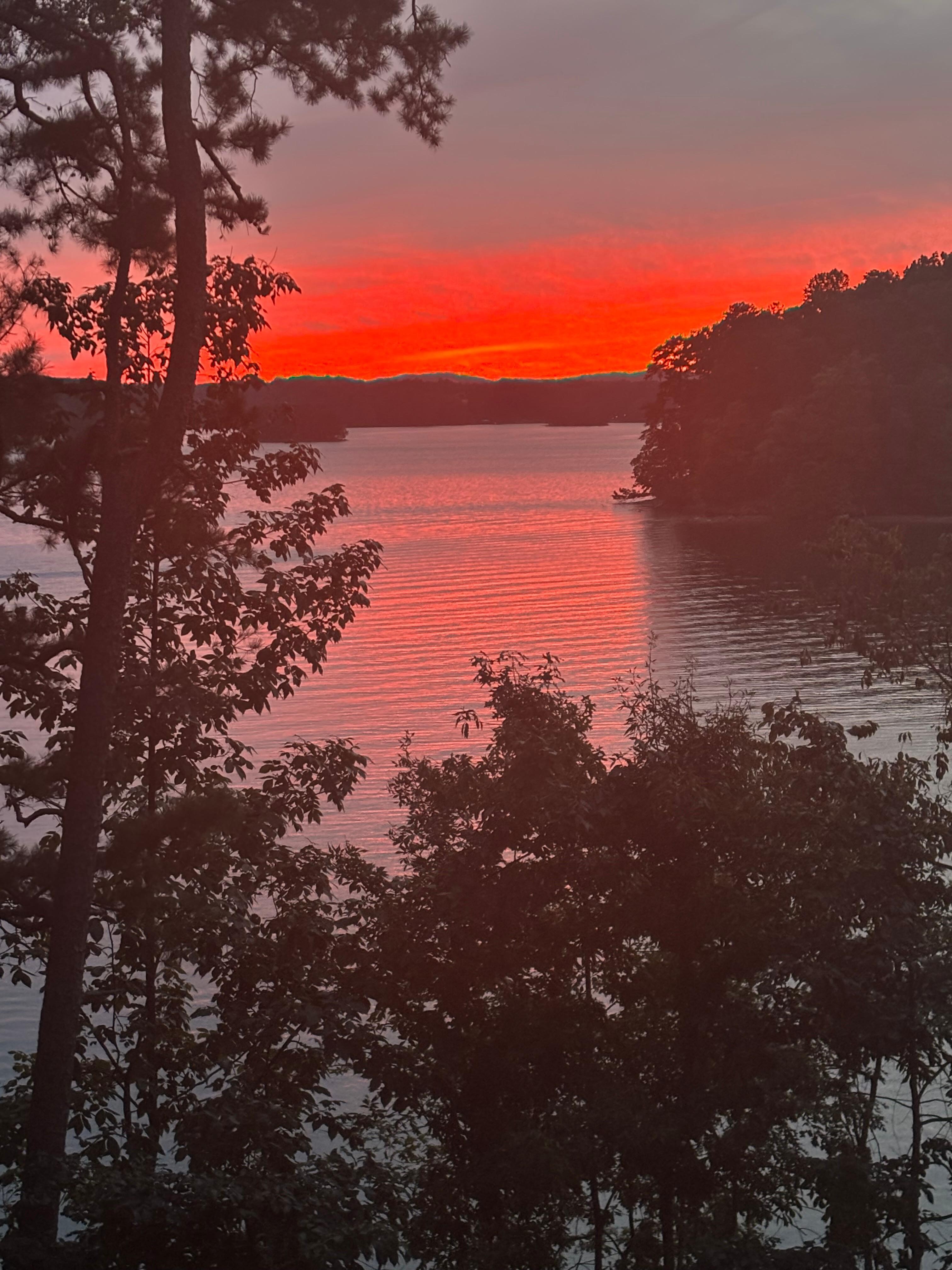 Gorgeous sunset view from the expansive living room windows!