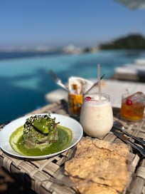 Food and drinks were so good at the pool.