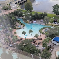 The pool below.