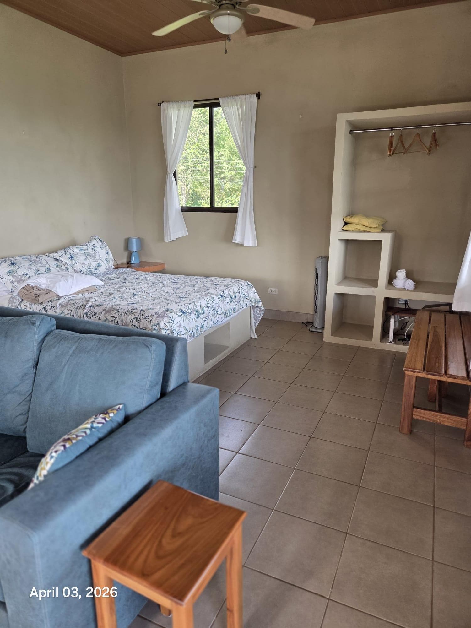 The upstairs bedroom view of the sleeping area