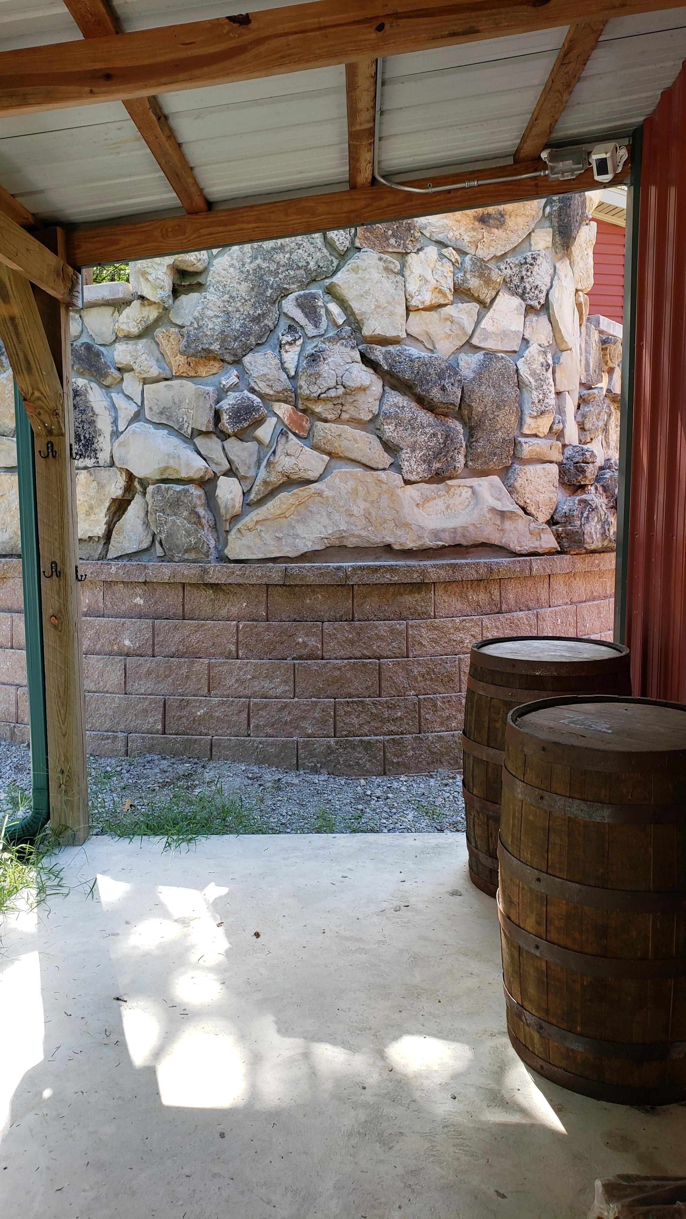 This is your view of the outdoor fireplace that you can't use.