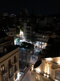 The view from the patio to the plaza below.