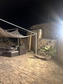 At night.