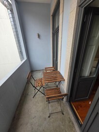 No view, but you do get the sun in the morning & early afternoon.