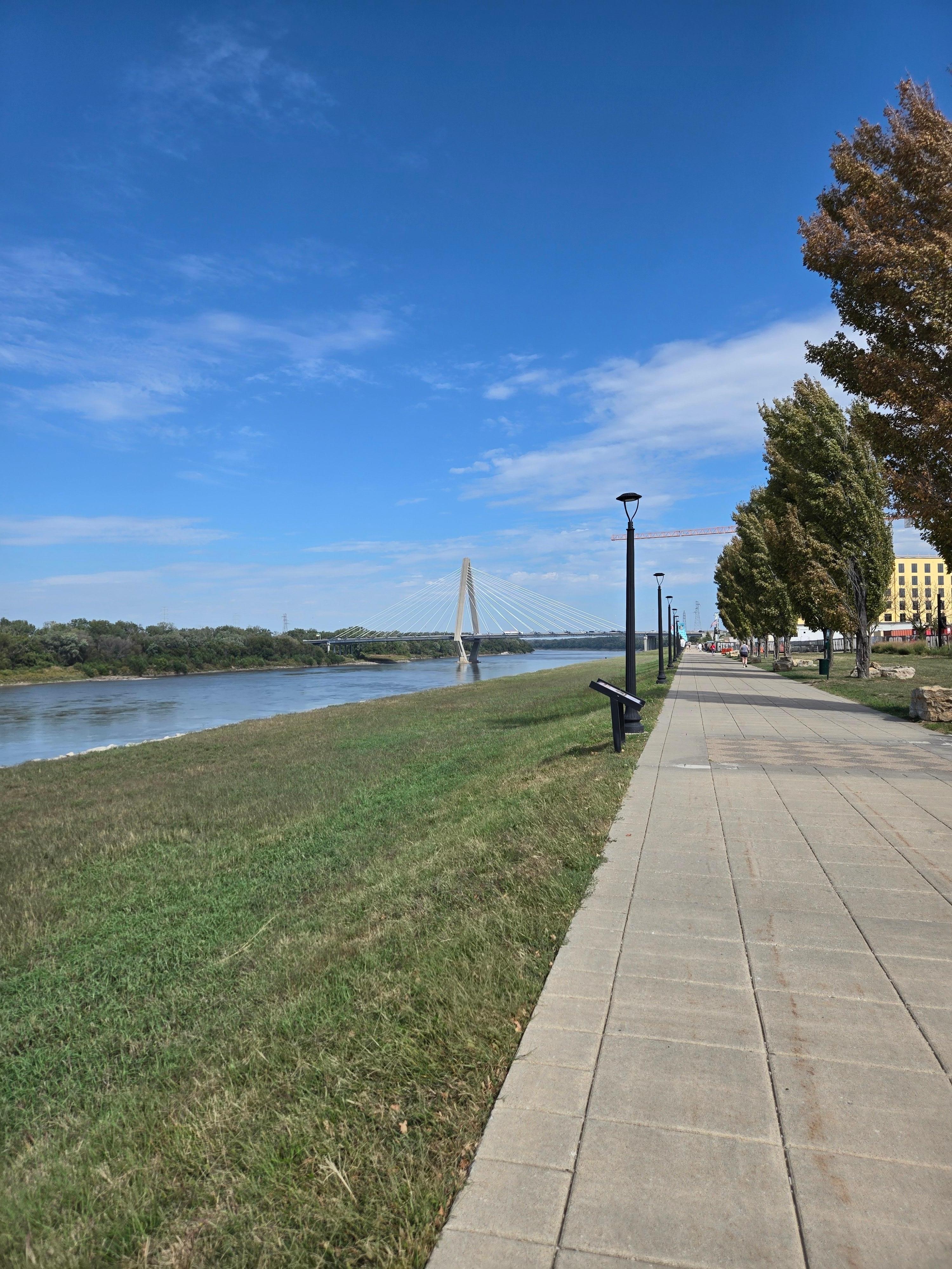 Walking path along river