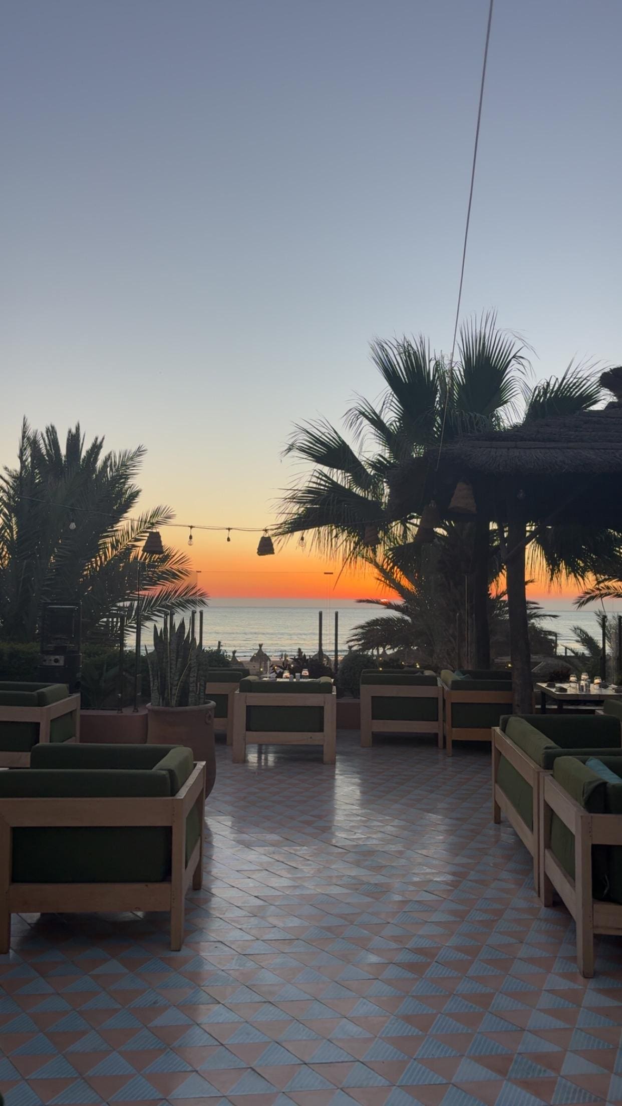 Vue de la terrasse d’un des restaurants 