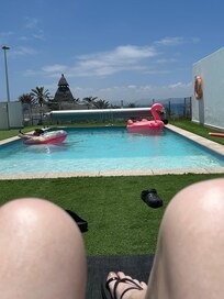 The pool area
