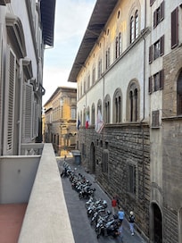 View from balcony of street