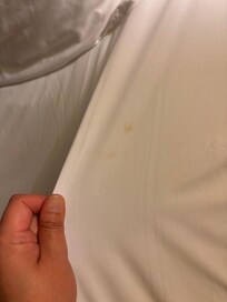 I don’t know if the sheets were stained or dirty