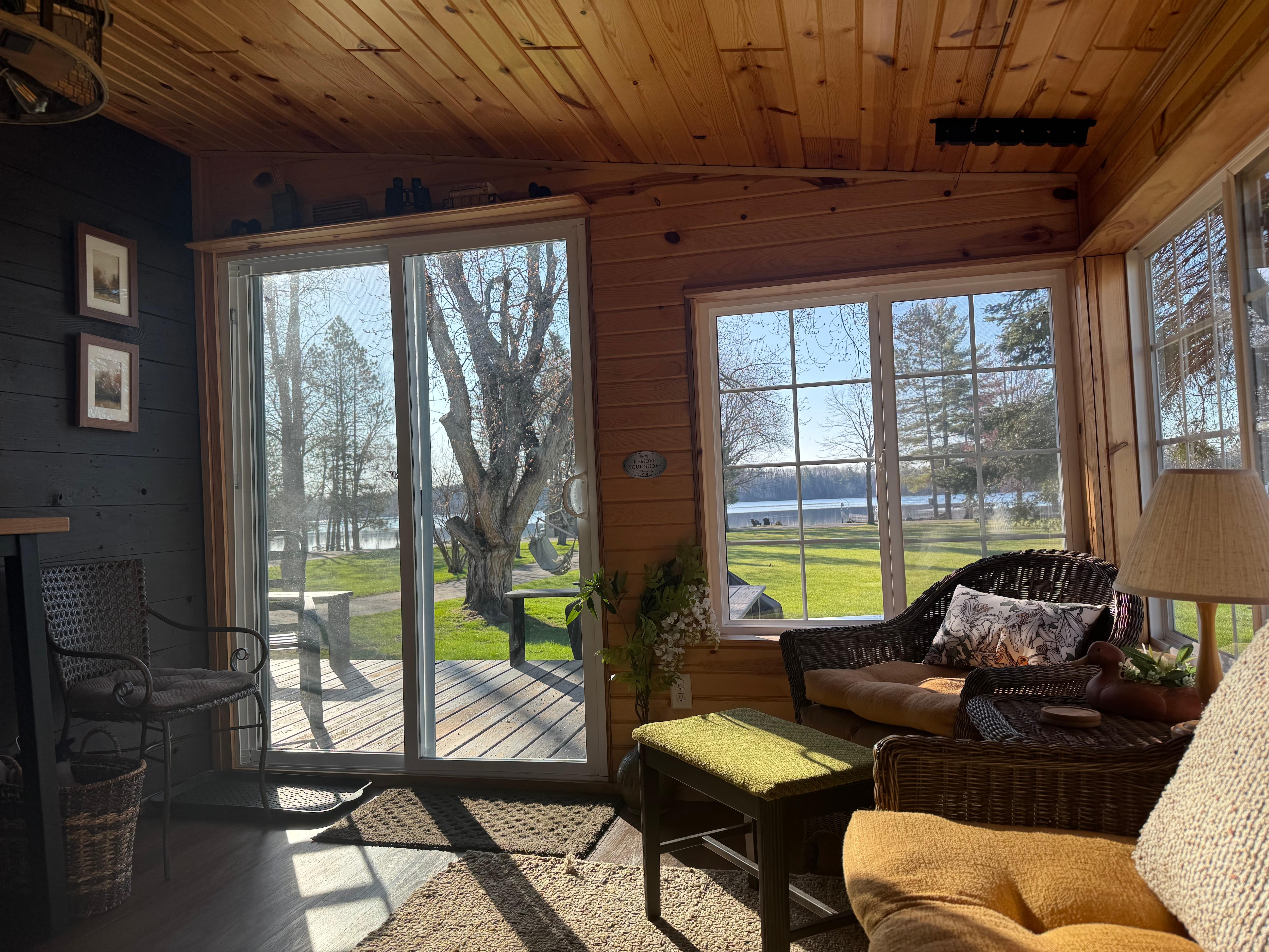 View from the hanging chair in sun room!