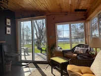 View from the hanging chair in sun room!