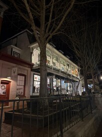 Outside balcony at night