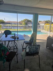 Patio looking out to pool