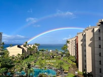 Our morning double rainbow from the balcony
