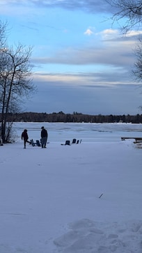 Exploring the backyard with snow shoes❤️