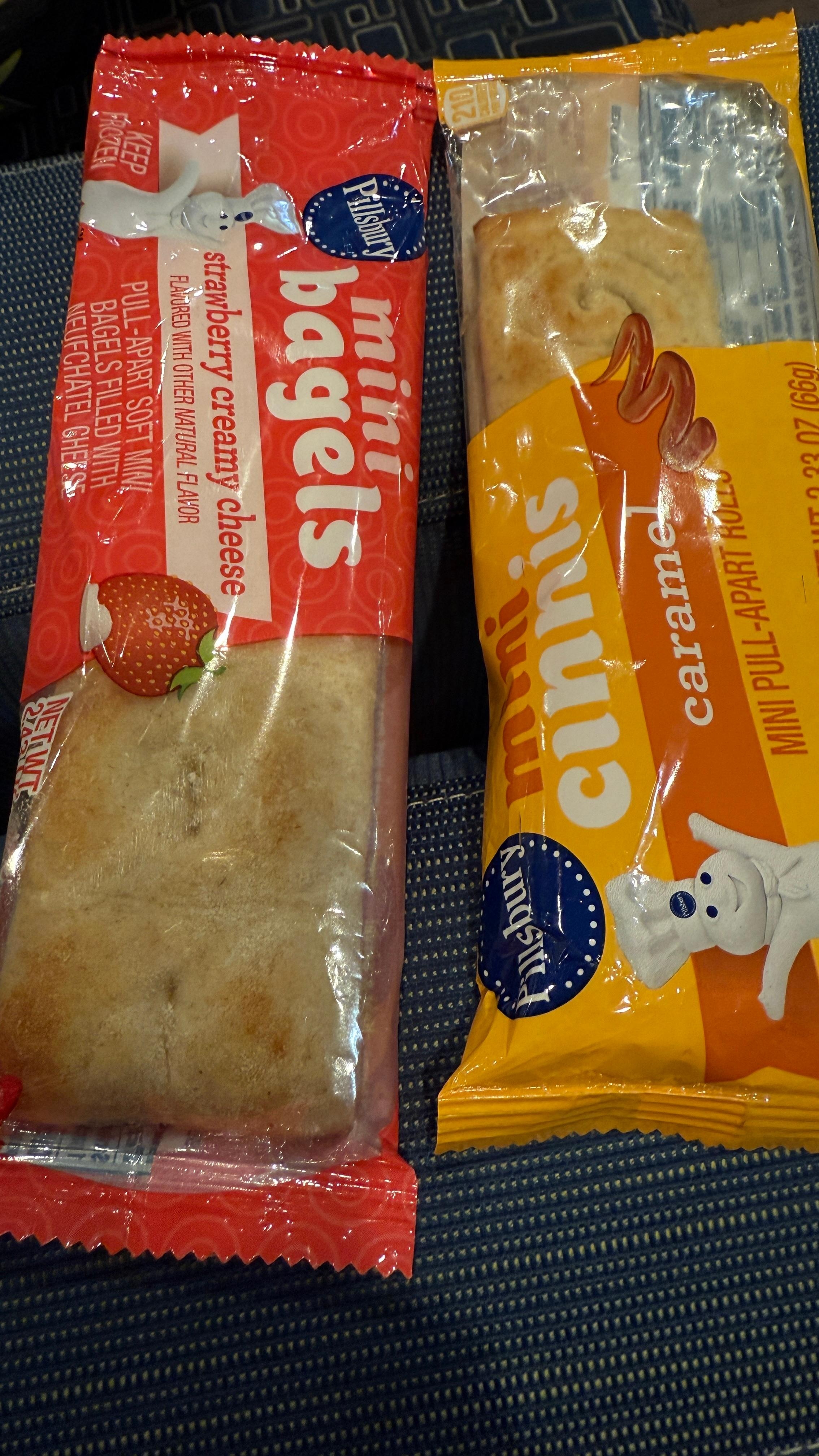 Grab and go breakfast option.  For before breakfast flight.  One of the two.