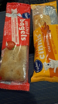 Grab and go breakfast option. For before breakfast flight. One of the two.