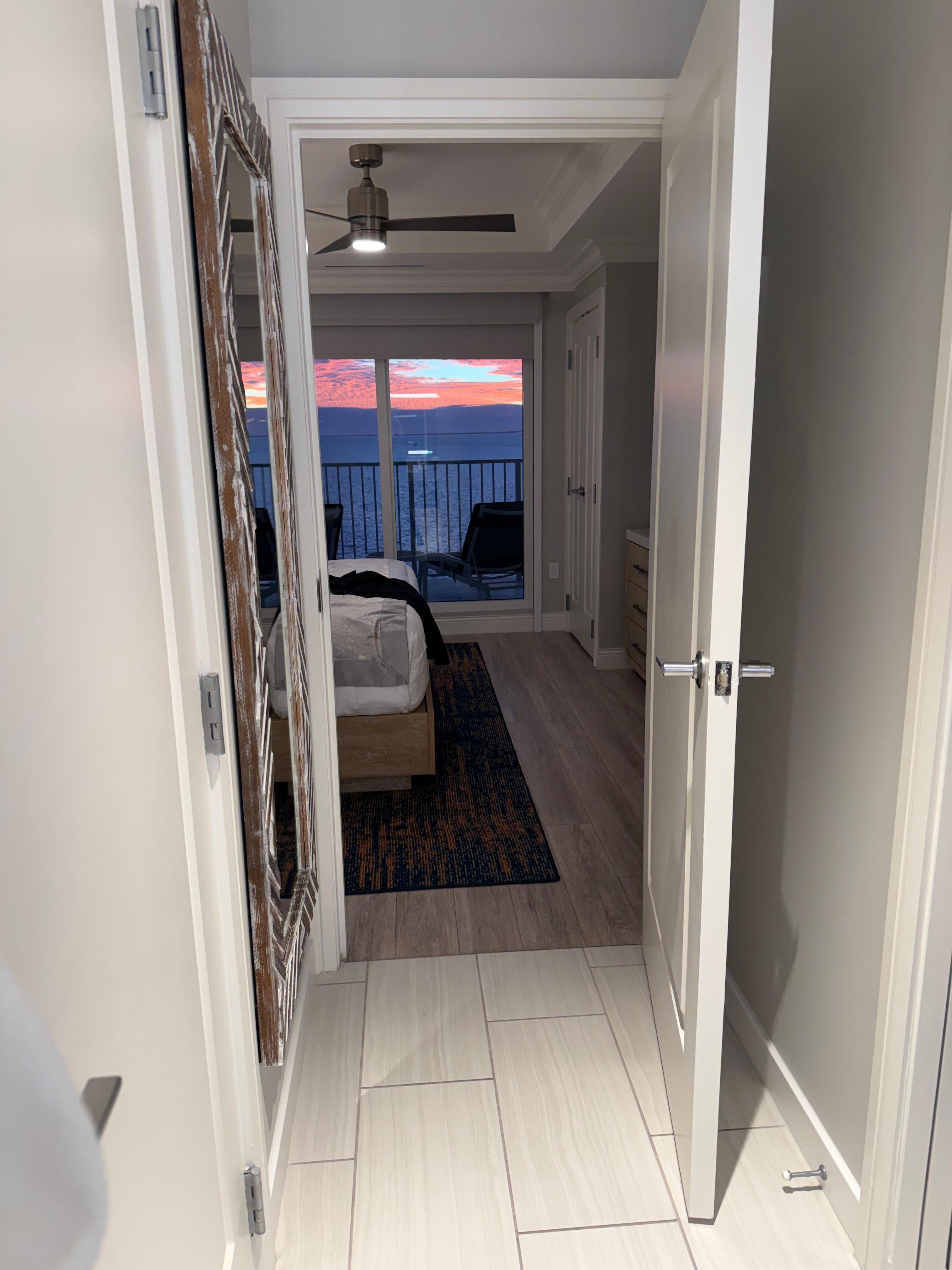 Excellent view of sunset from the harbor side villa 