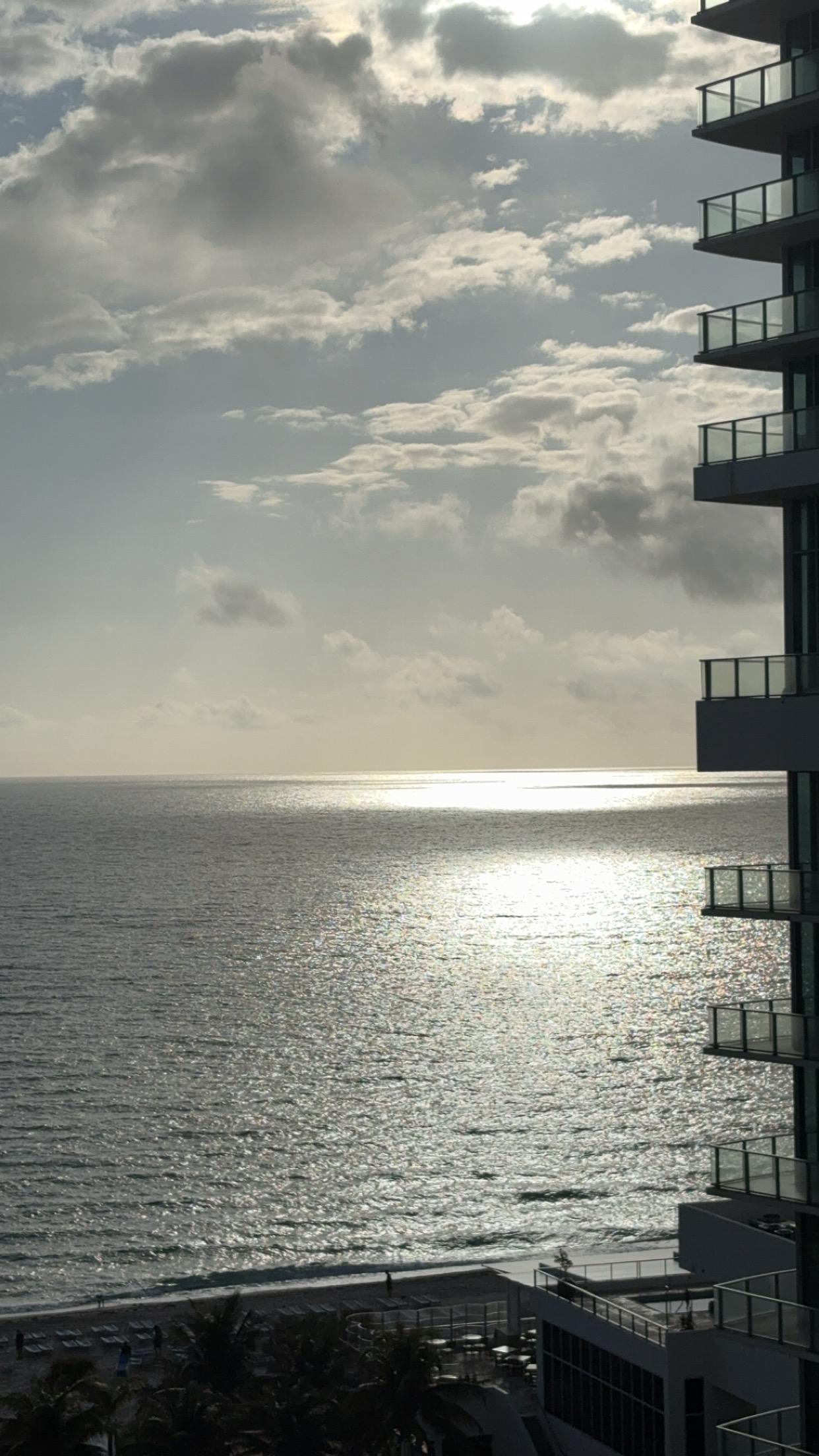 View of beach from balcony 