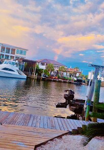 Rainbow from the dock.