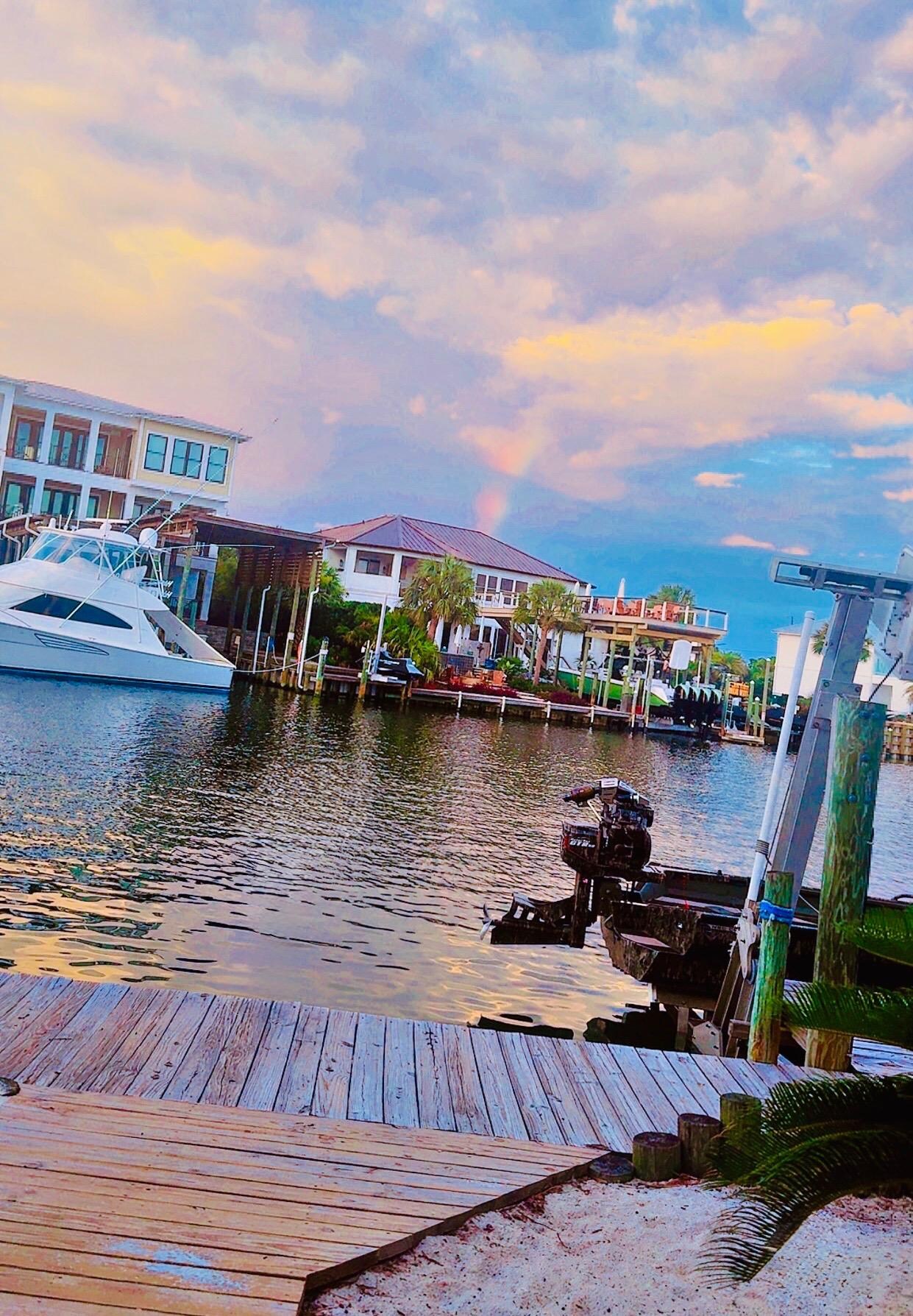 Rainbow from the dock. 