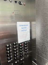 Sign was put up as we were getting in the elevator to get dressed for dinner