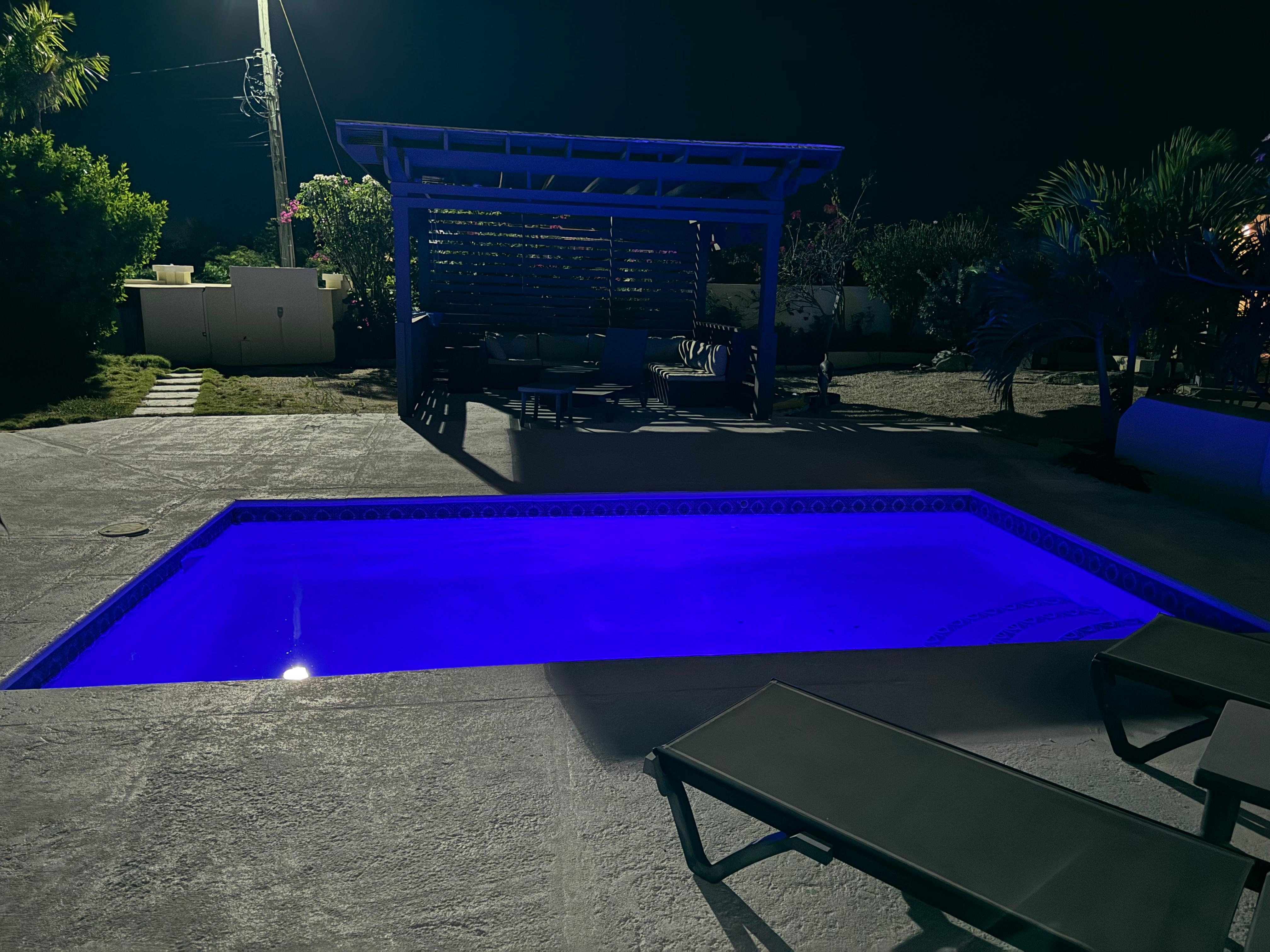 Lighted pool at night!