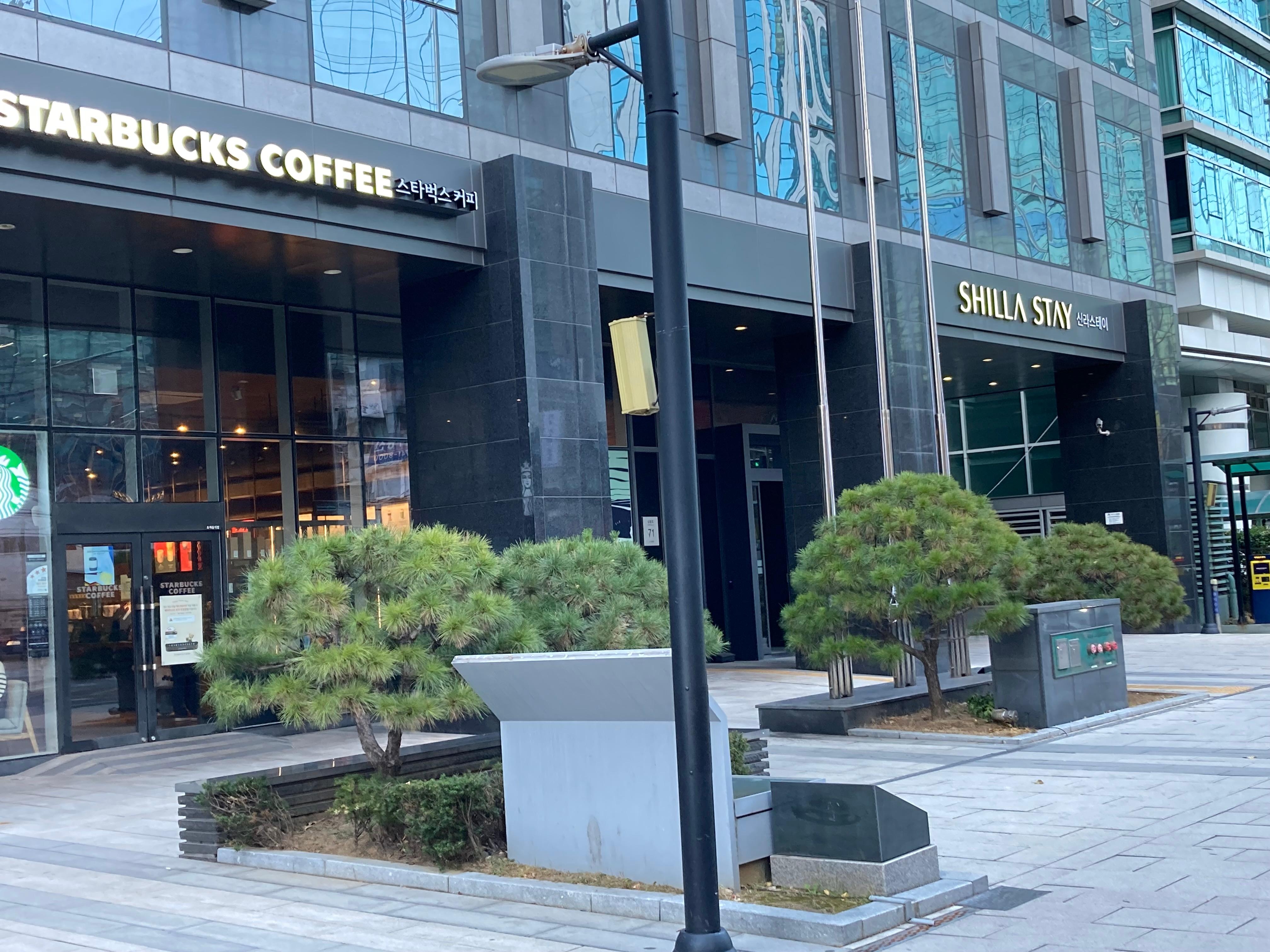 スタバが1階にあります。フロントは8階です。