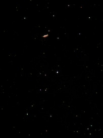 saturn with a moving plane (view from the backyard)