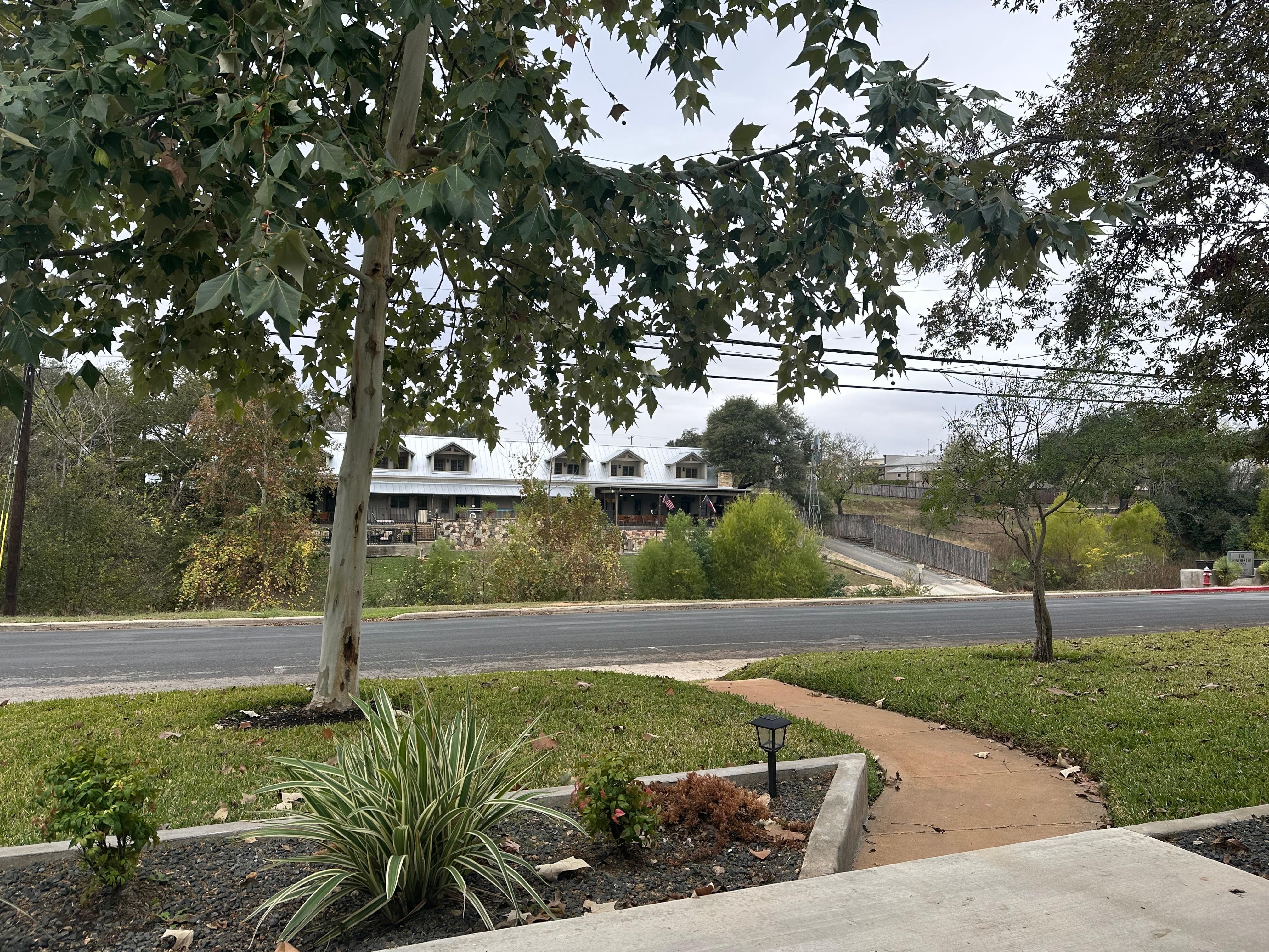 View from the porch. Short walk to Velvet Lounge for some late night fun!