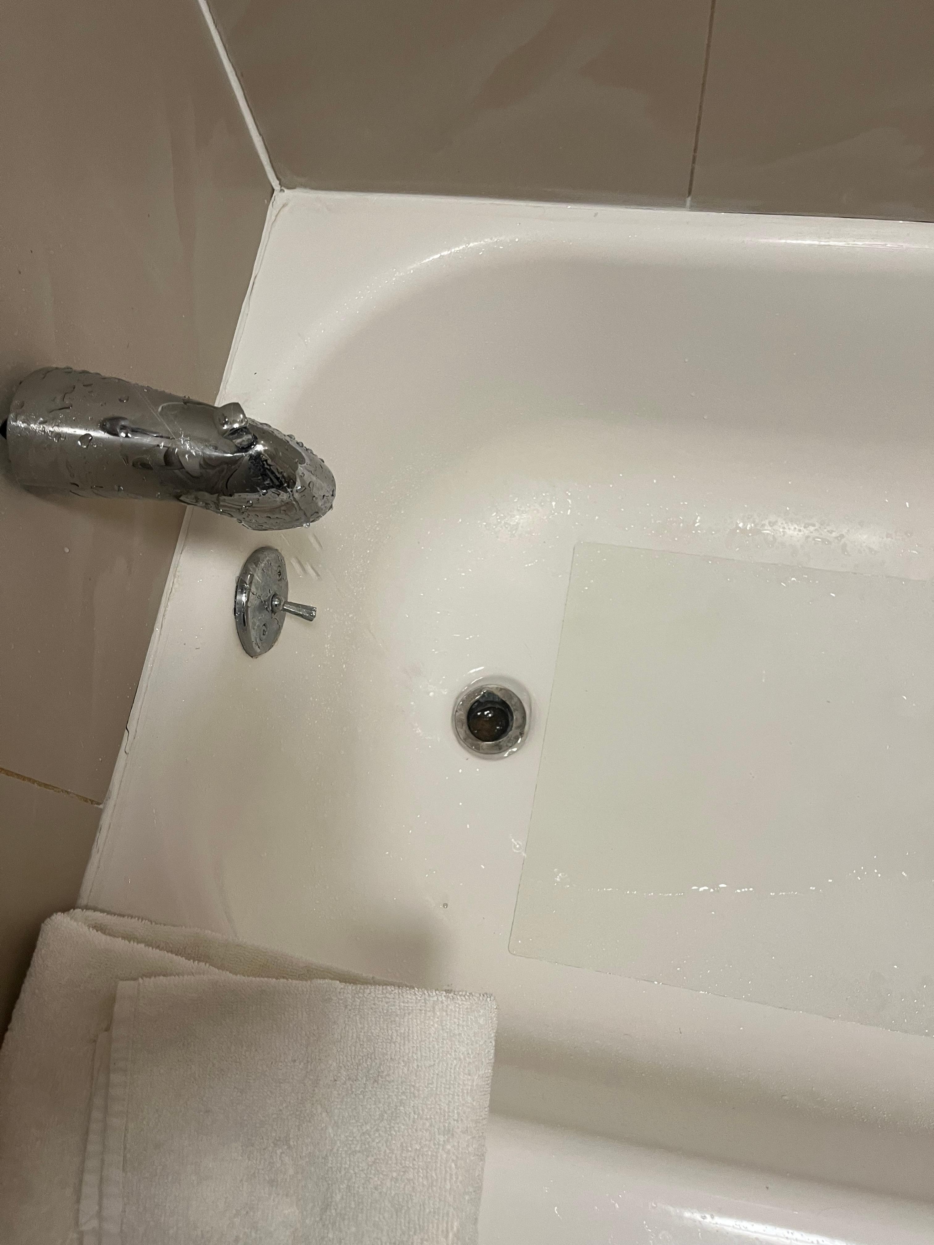 Bathroom drain.  Unsure if you can see the broken open drain with standing water