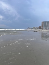 Beach at the building