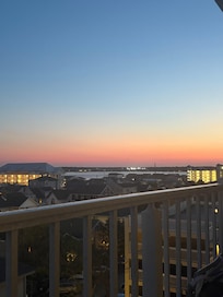 View from the balcony. Ocean to the left. Bay to the right.