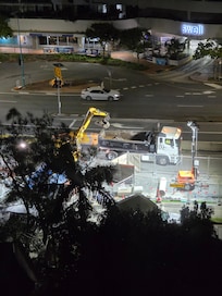 Night construction below our unit