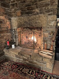 Fireplace in lodge