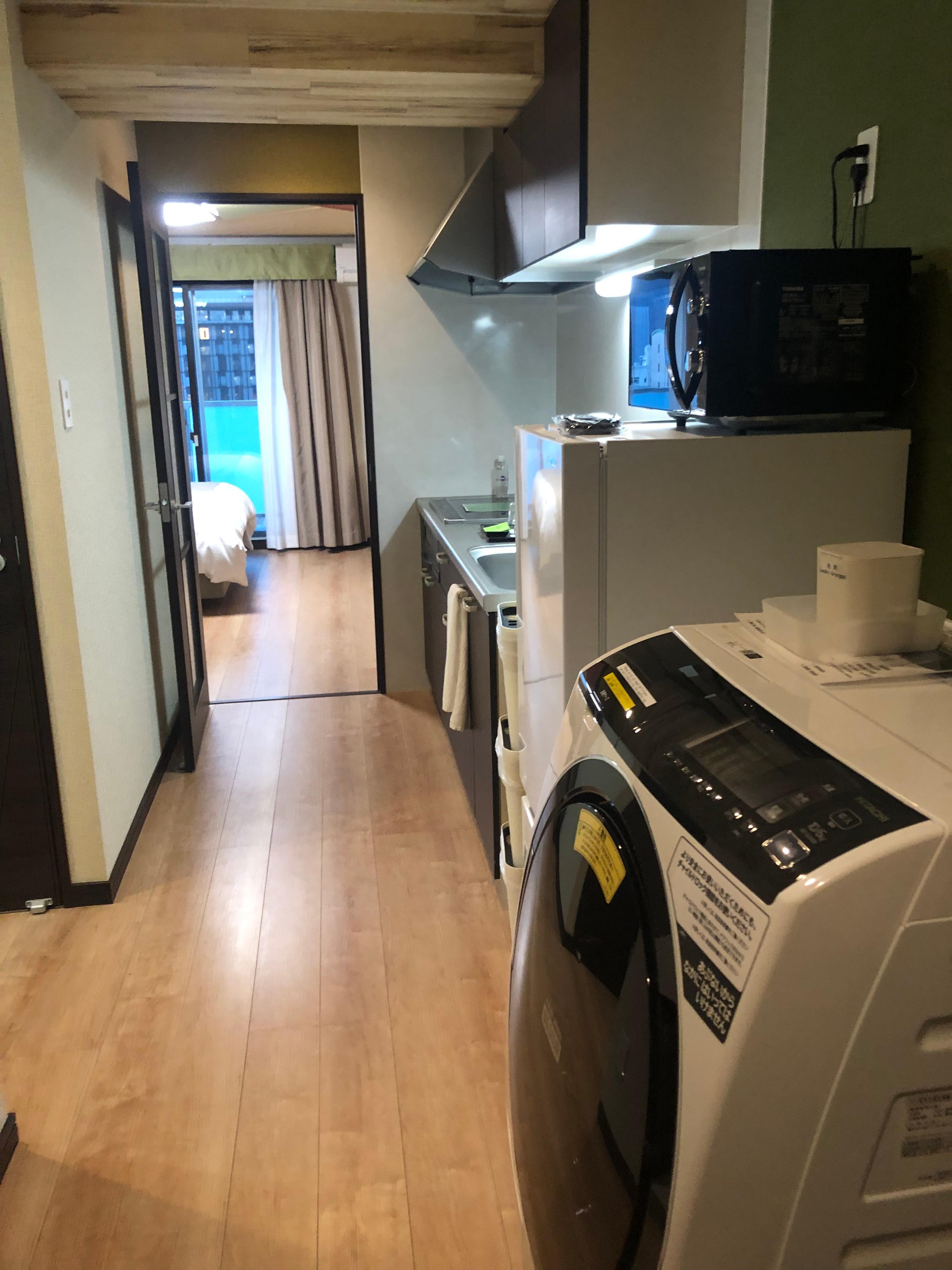 Kitchen and washer are very clean to use