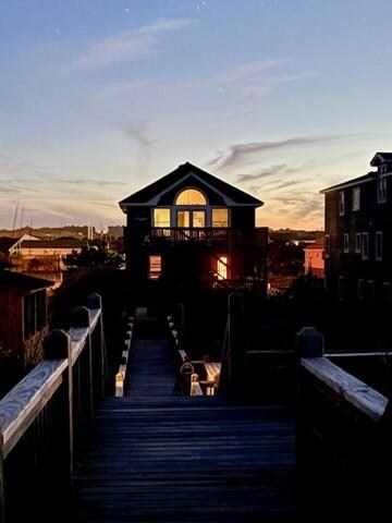 Sunset behind the house