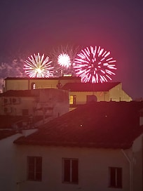 View of the firework for the June 24th celebration from the balcony.