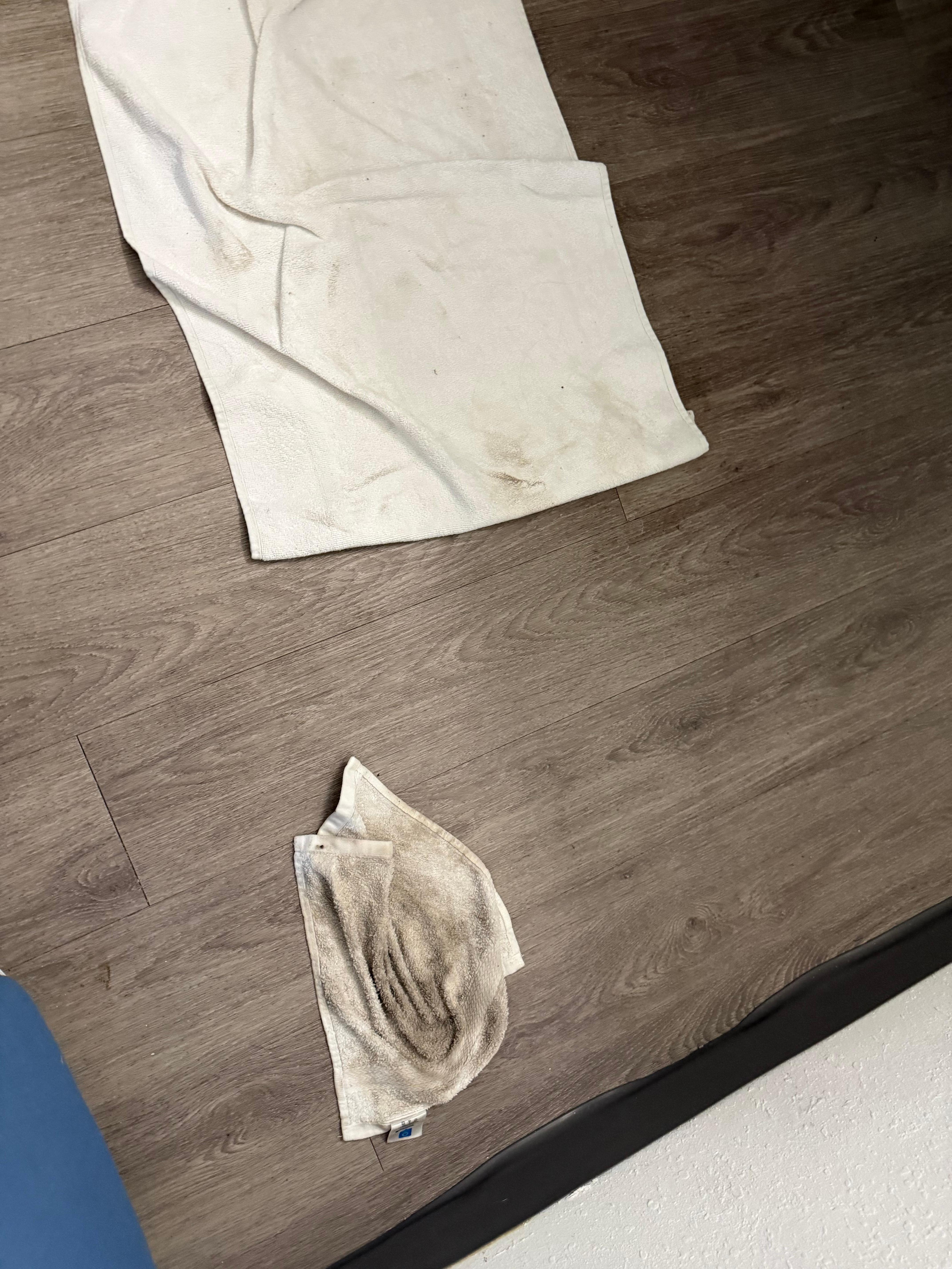 We did some floor cleaning ourselves 