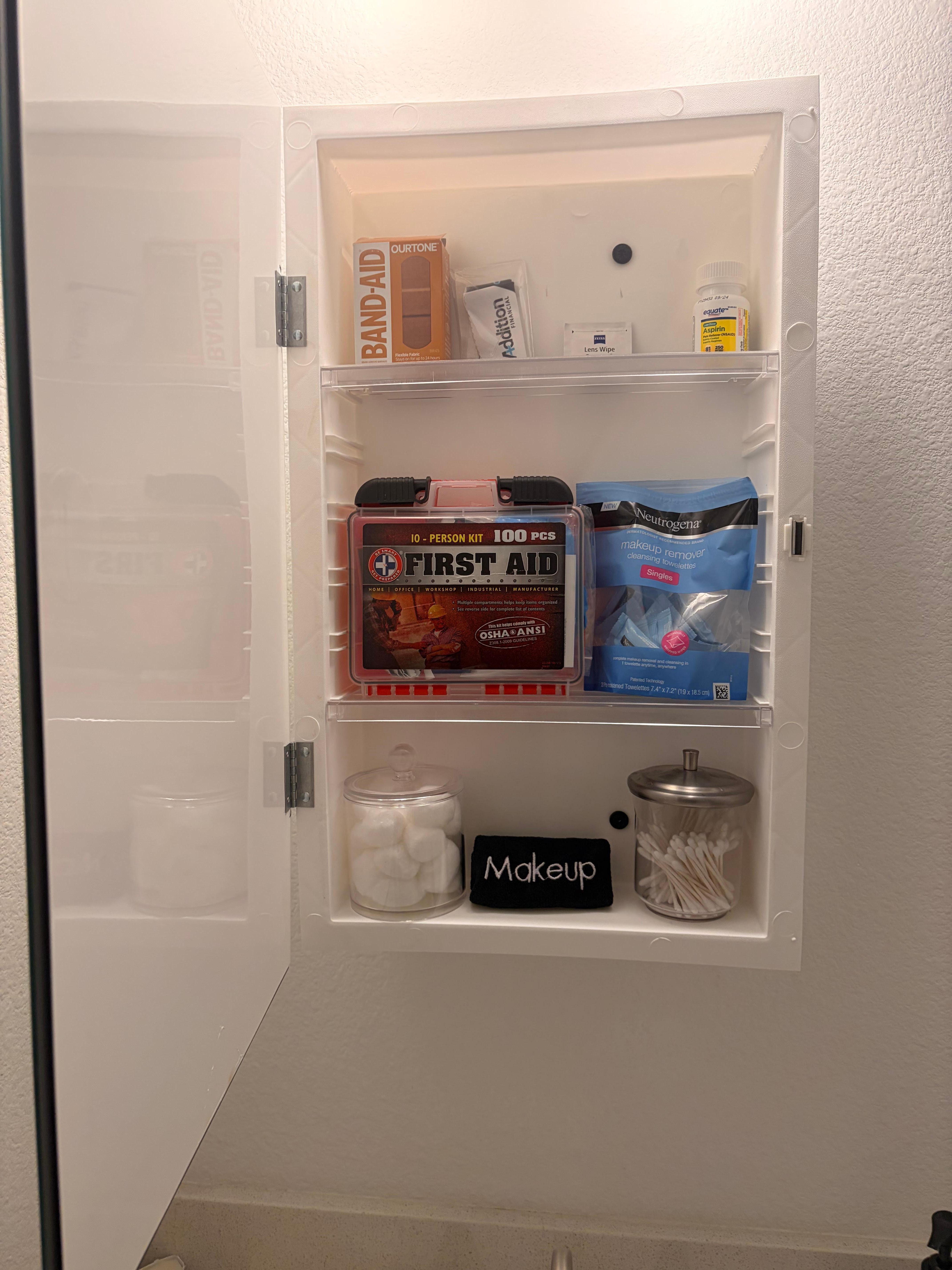 Every drawer and cabinet contained little necessities 