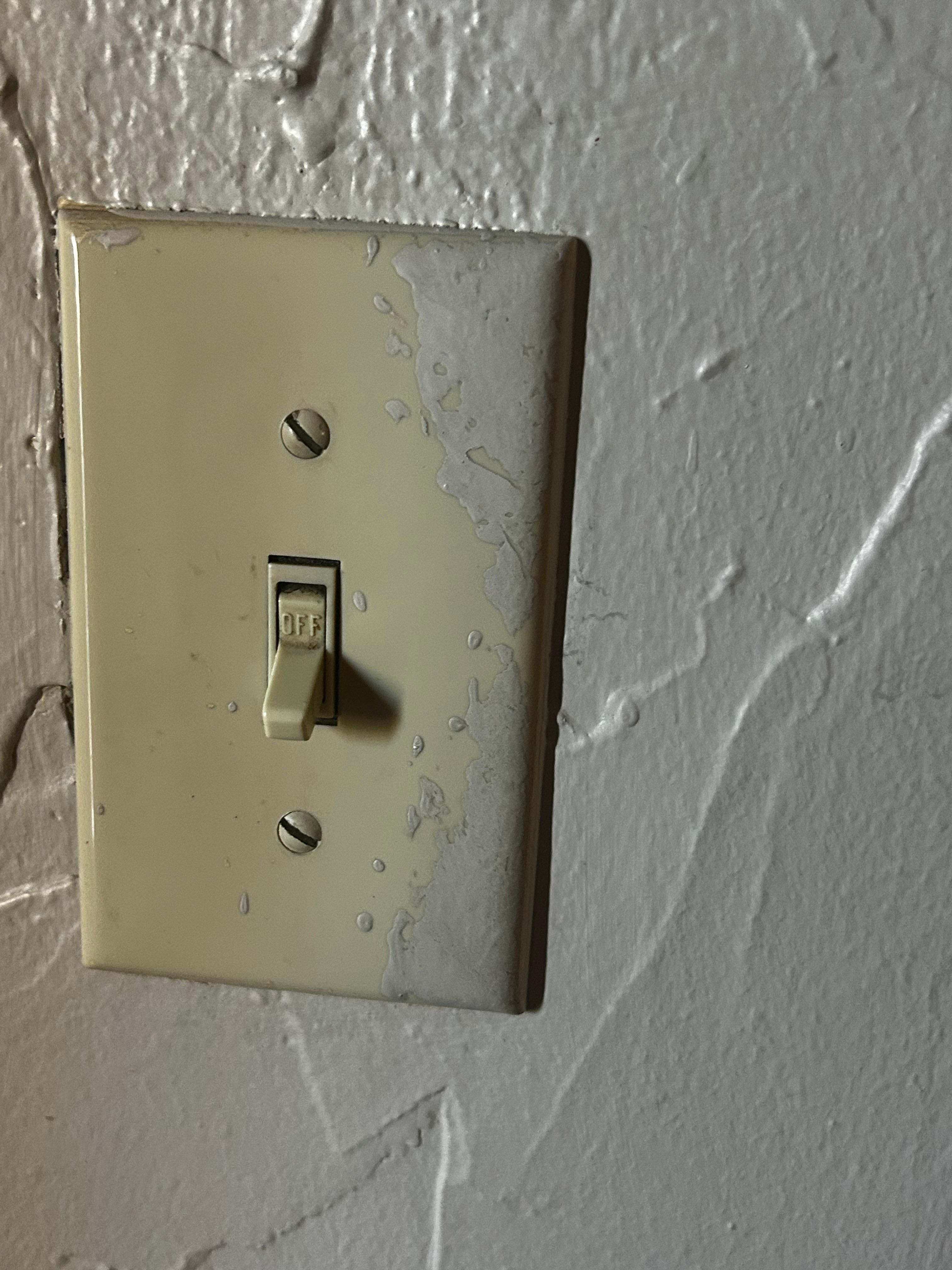 Cracks and paint on switch covet