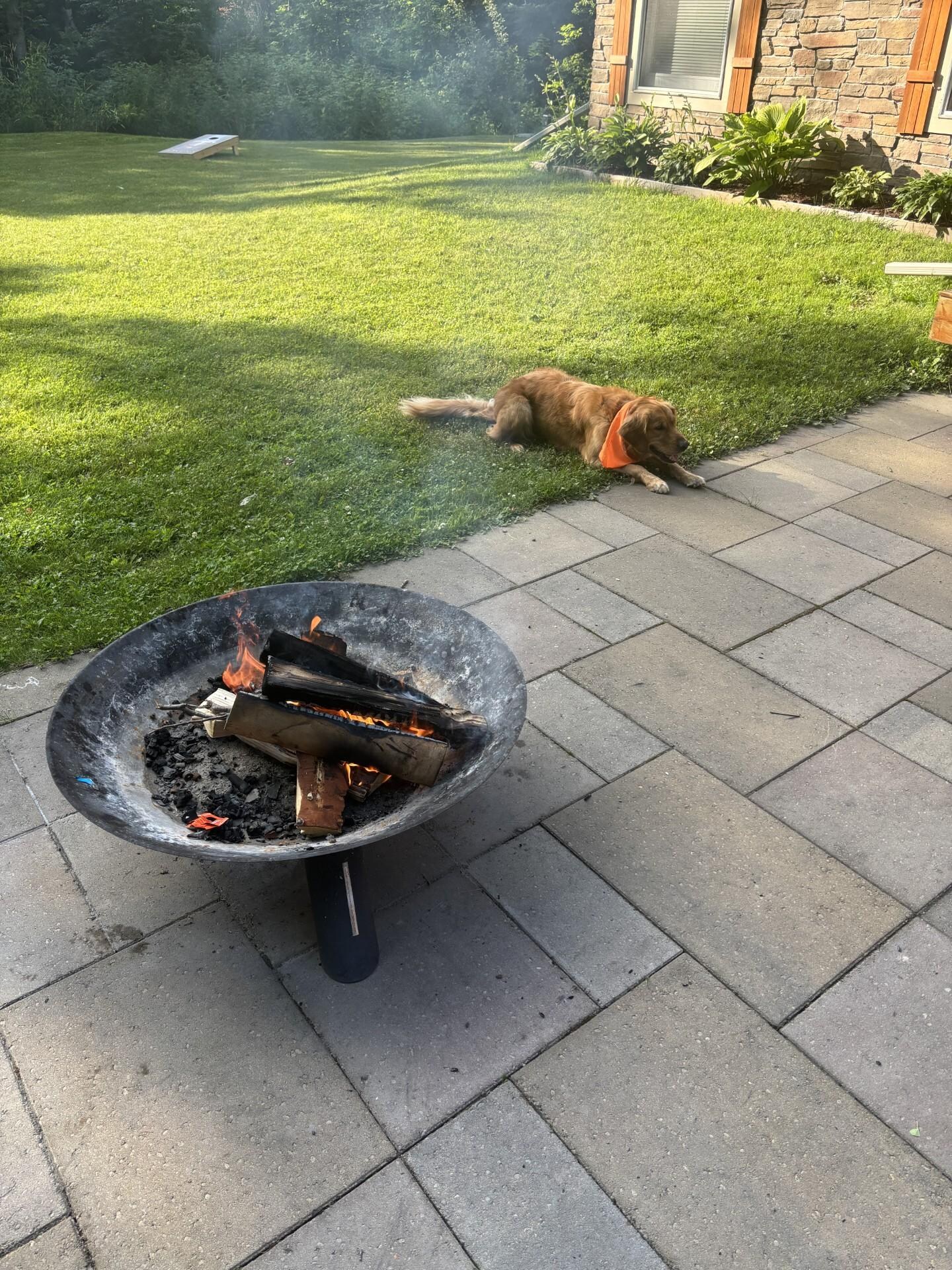Fire Pit on the patio for s'mores