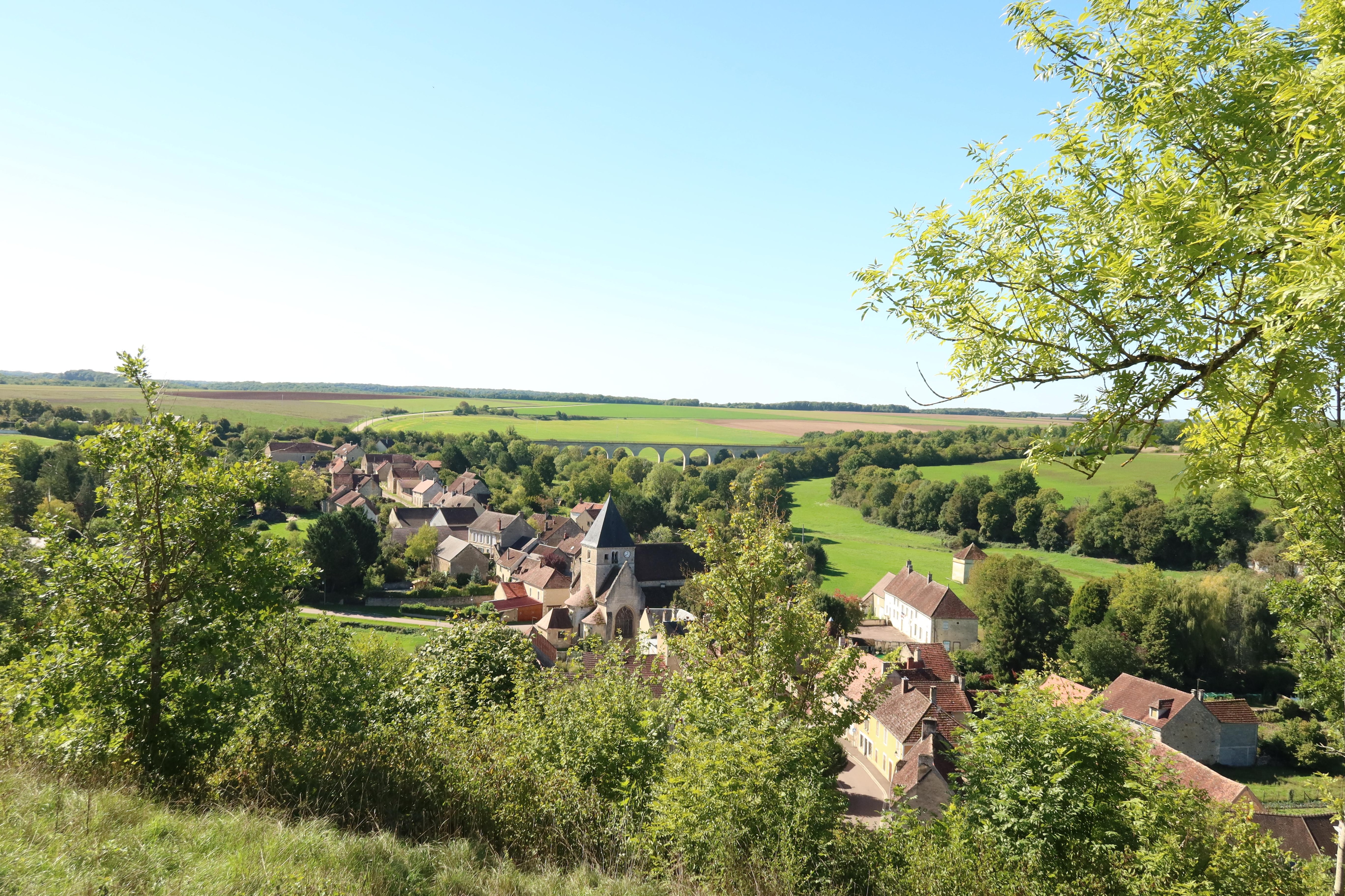 view of the town from the Chateau of Druyes