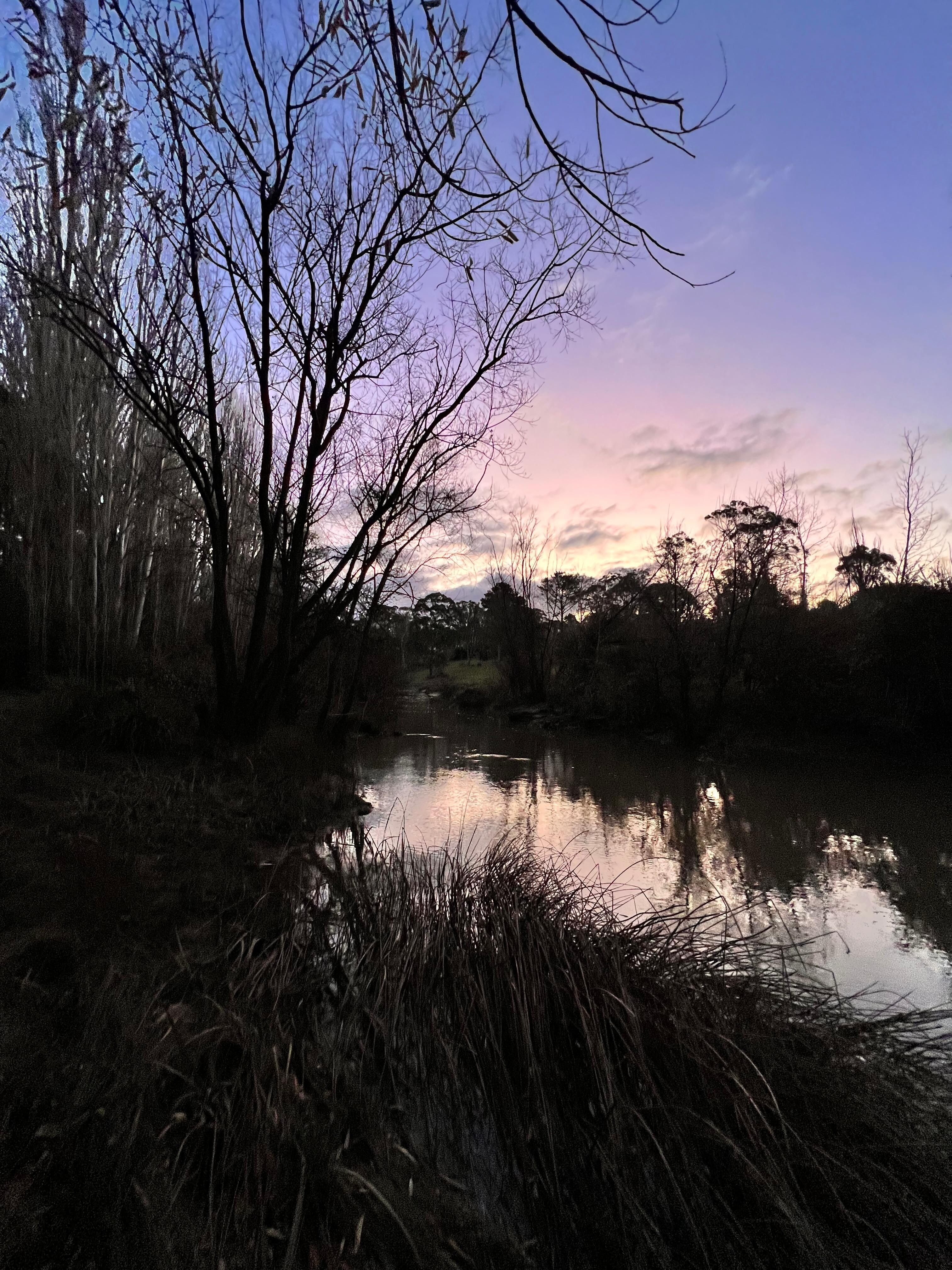 River view at sunset - photo taken at the end of the back yard 