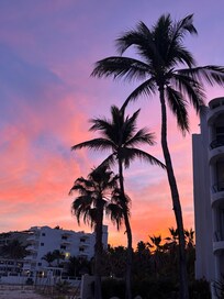 Sunset behind the condo